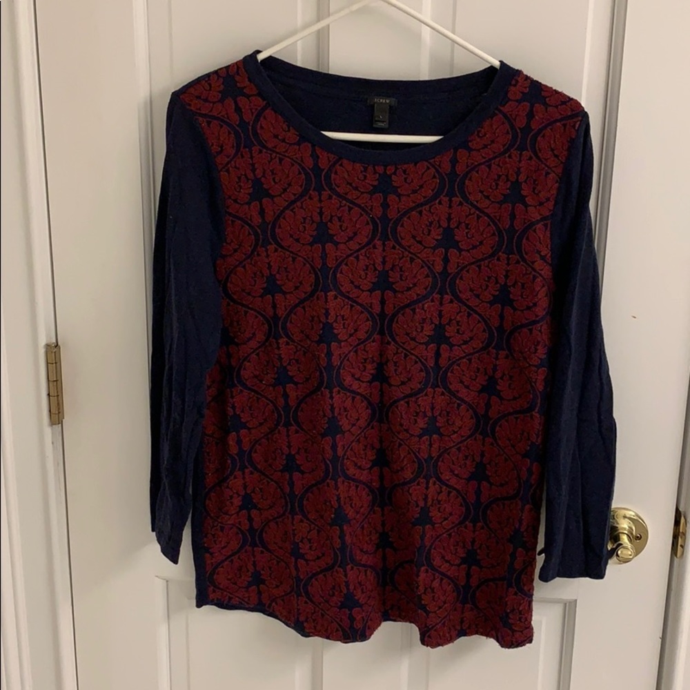 J.Crew Embroidered Tee Size L